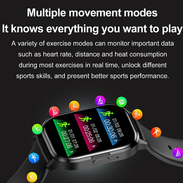 Smartwatch Vandtæt Bluetooth Smartwatch Sort