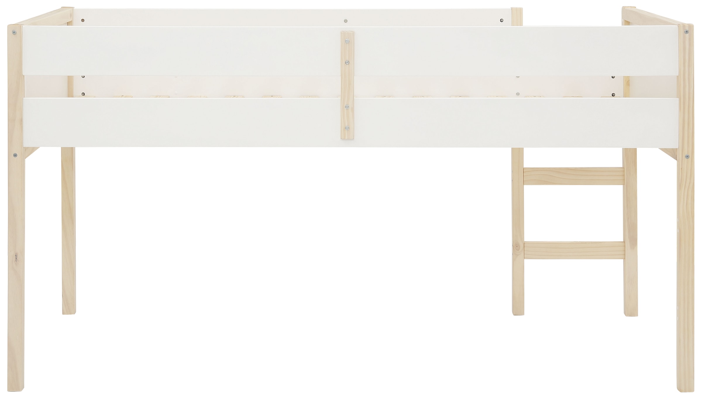 Lüttenhütt Hochbett »Janne« Kiefernholz, Einzelbett, inklusive Holzleiter, Liegefläche 90x200 cm