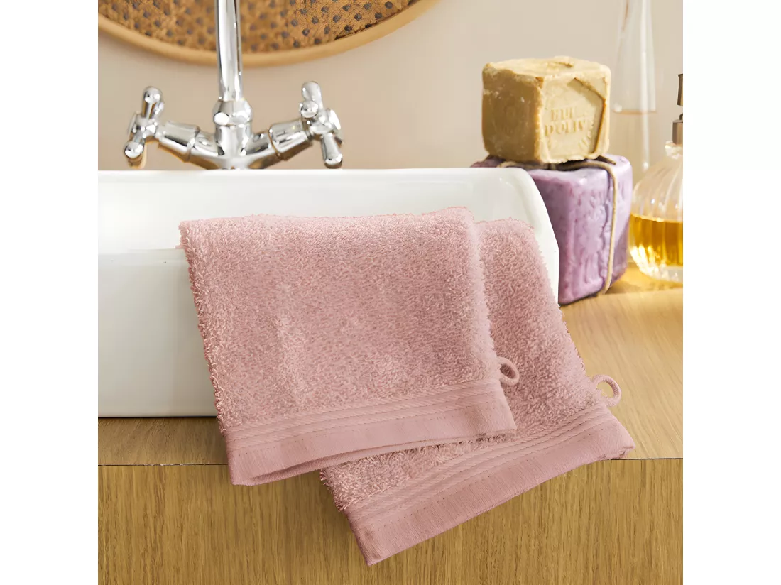 Lot de 2 gants de toilette éponge 