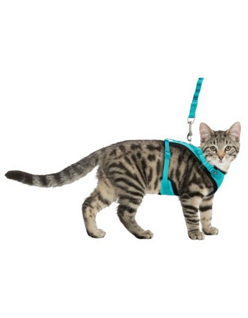 Trixie Kattentuig Mesh Y-Vorm Met Elastische Riem - Kattenharnas - 39-60 cm Assorti