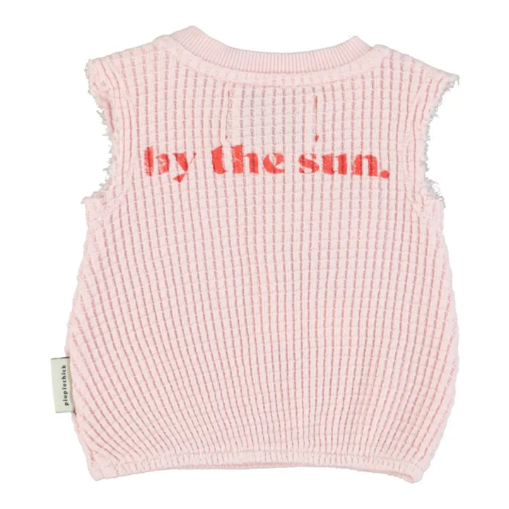 Piupiuchick Top Gaufré Lips Coton Bio | Rose pâle