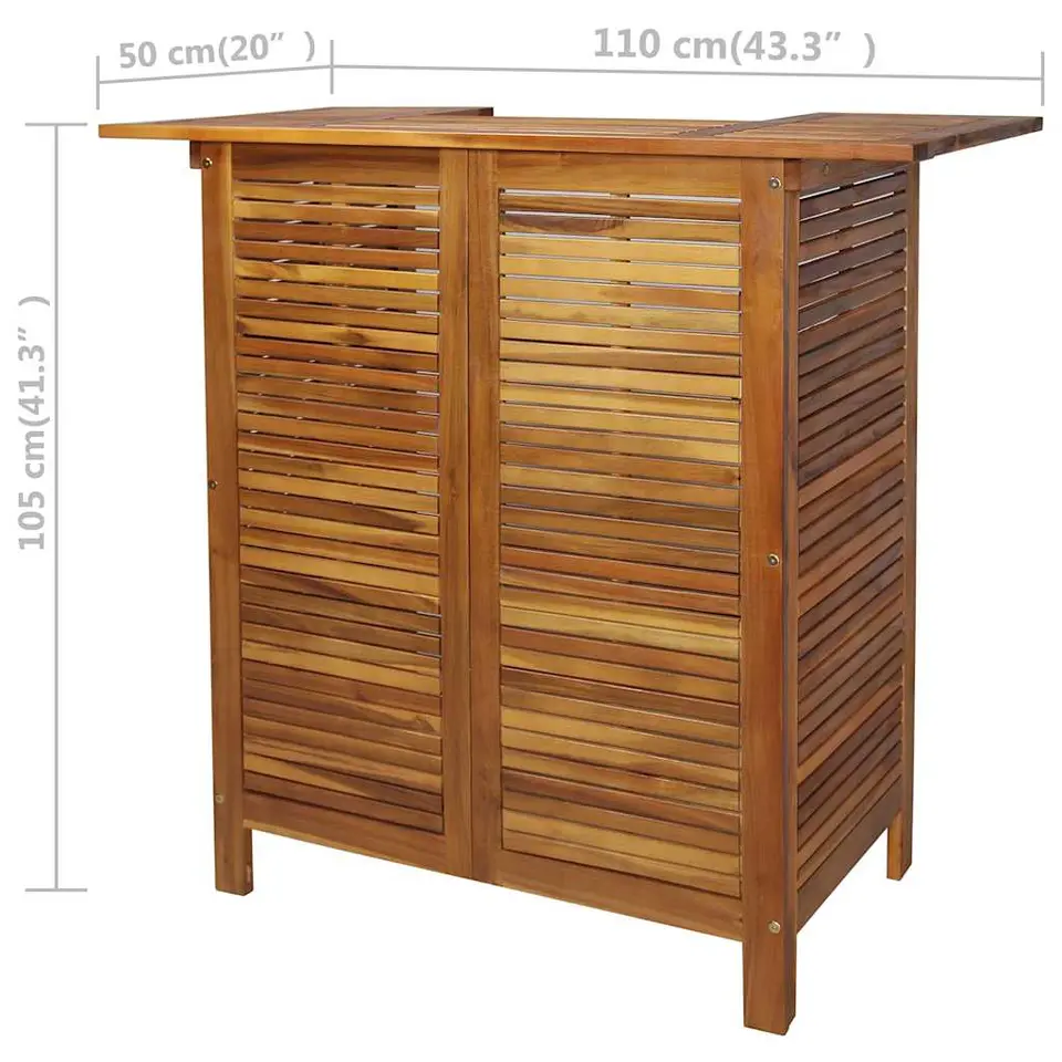 vidaXL - Bartafel En -stoelenset - Bruin - Acaciahout