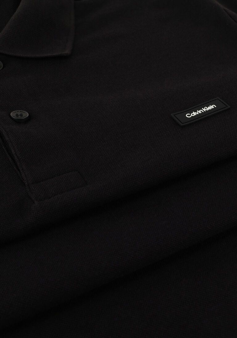 CALVIN KLEIN zwarte calvin klein polo stretch pique slim button polo