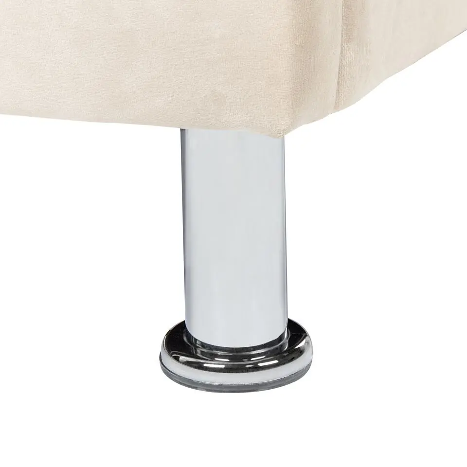 METZ - Eenpersoonsbed - Beige - 90 x 200 cm - Fluweel