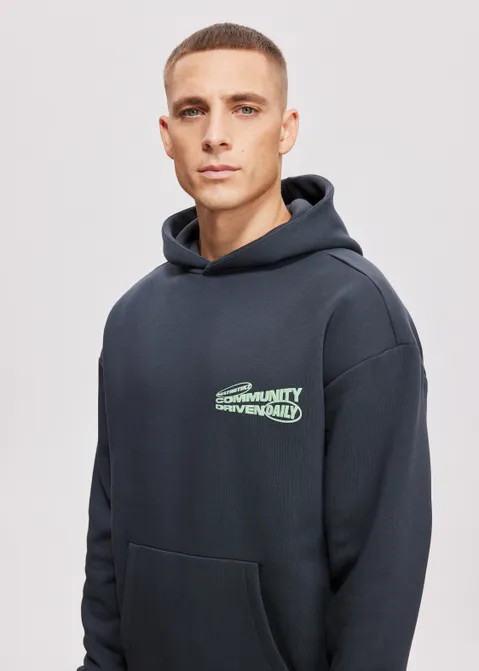 Hoodie met print community driven grijs (GRS.CHA)