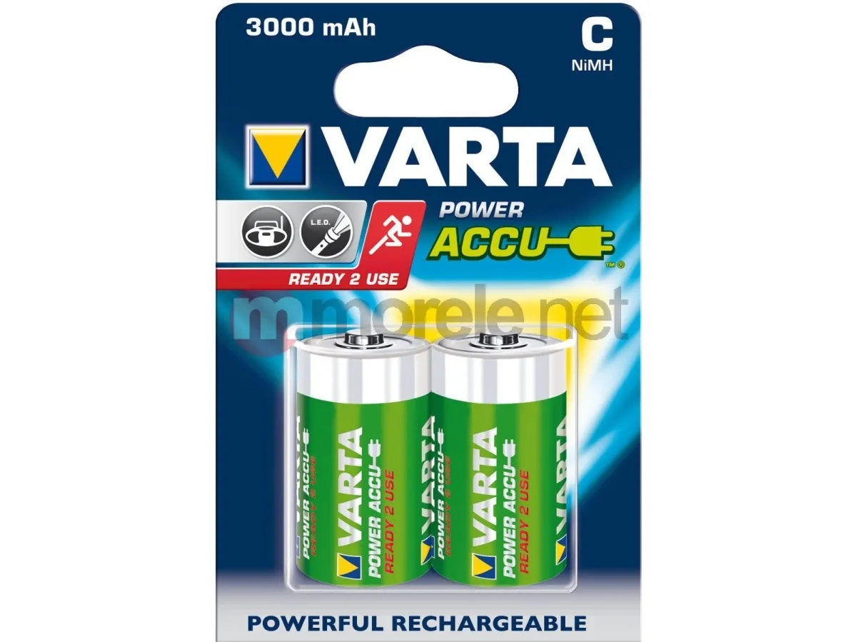 Varta Power Accu - Batteri 2 x C - NiMH - (genopladelige) - 3000 mAh