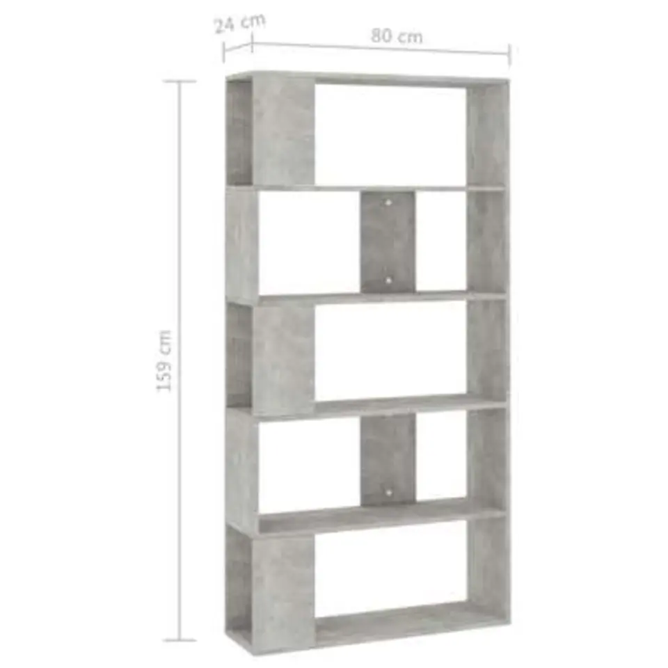 vidaXL - Boekenkast - Grijs - Bewerkt hout