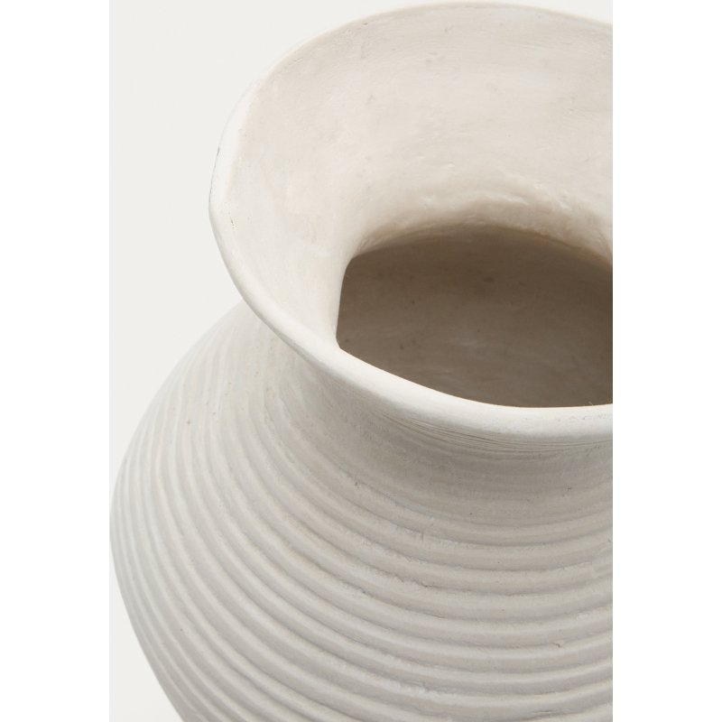 Vase Pria en papier mâché blanc 51 cm
