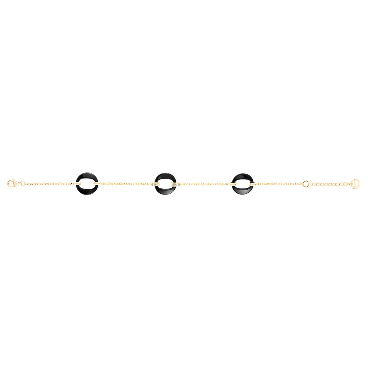 Bracelet en Plaqué Or avec oxyde de zirconium blanc