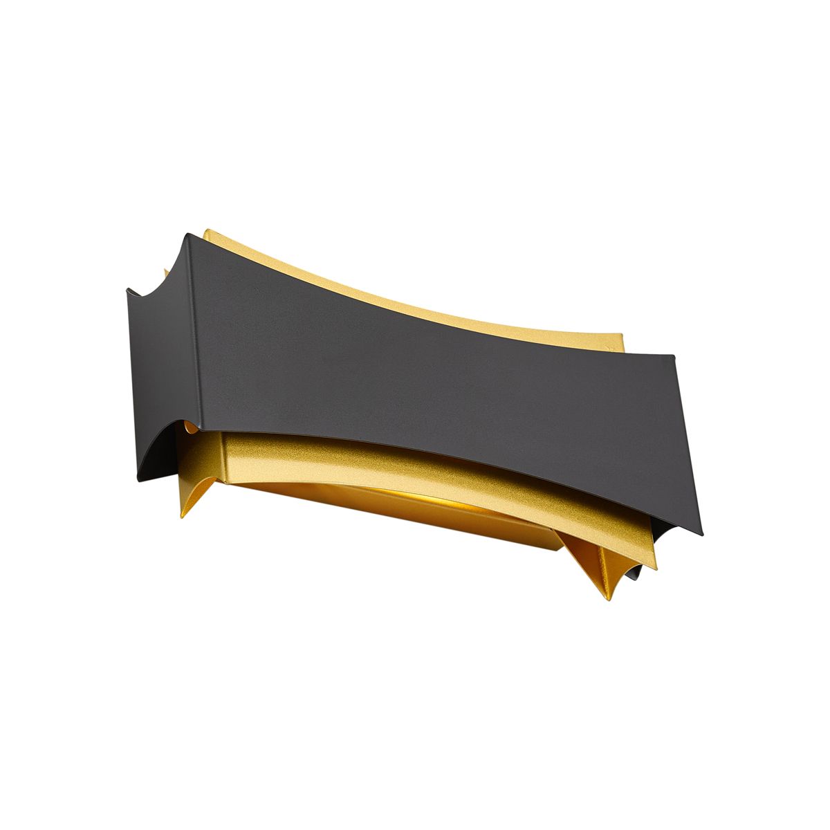 Moderne wandlamp zwart met goud - Plats