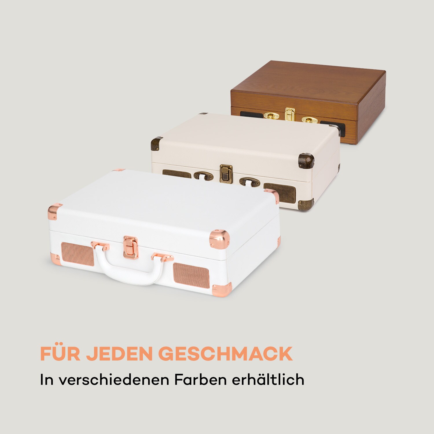 Nostalgy by auna Peggy Sue Retro-Plattenspieler LP USB AUX MDF-Koffer