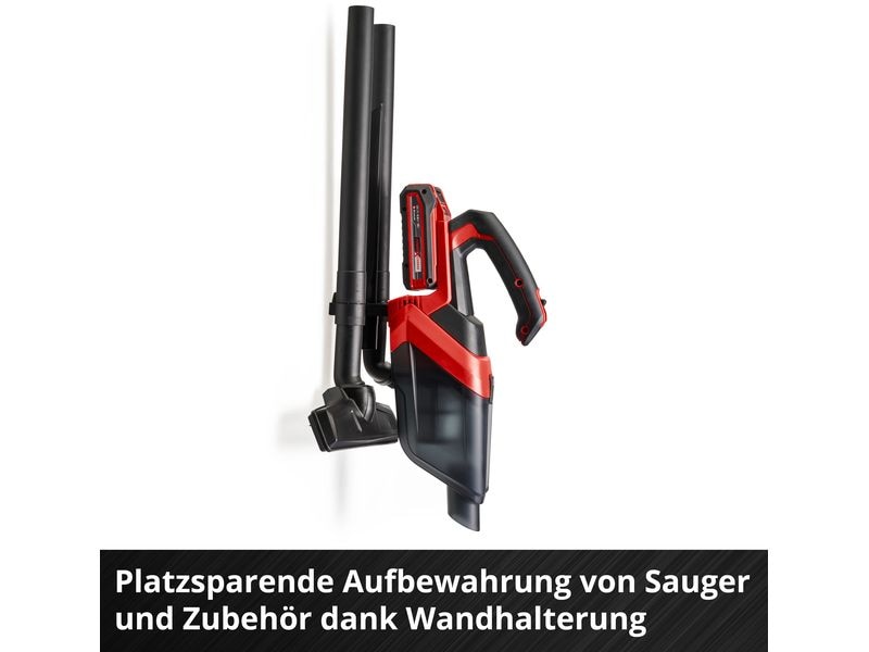 Einhell Akku-Handsauger TE-HV 18/06 Li – Solo Akku-Handstaubsauger mit einer Saugleistung bis 72 mbar