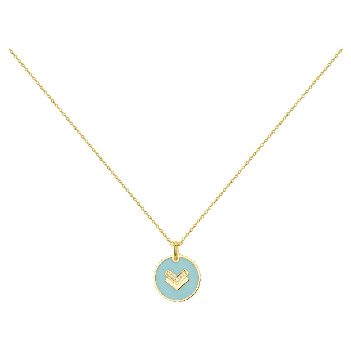 Collier en Plaqué or et oxyde de zirconium - jaune brillant