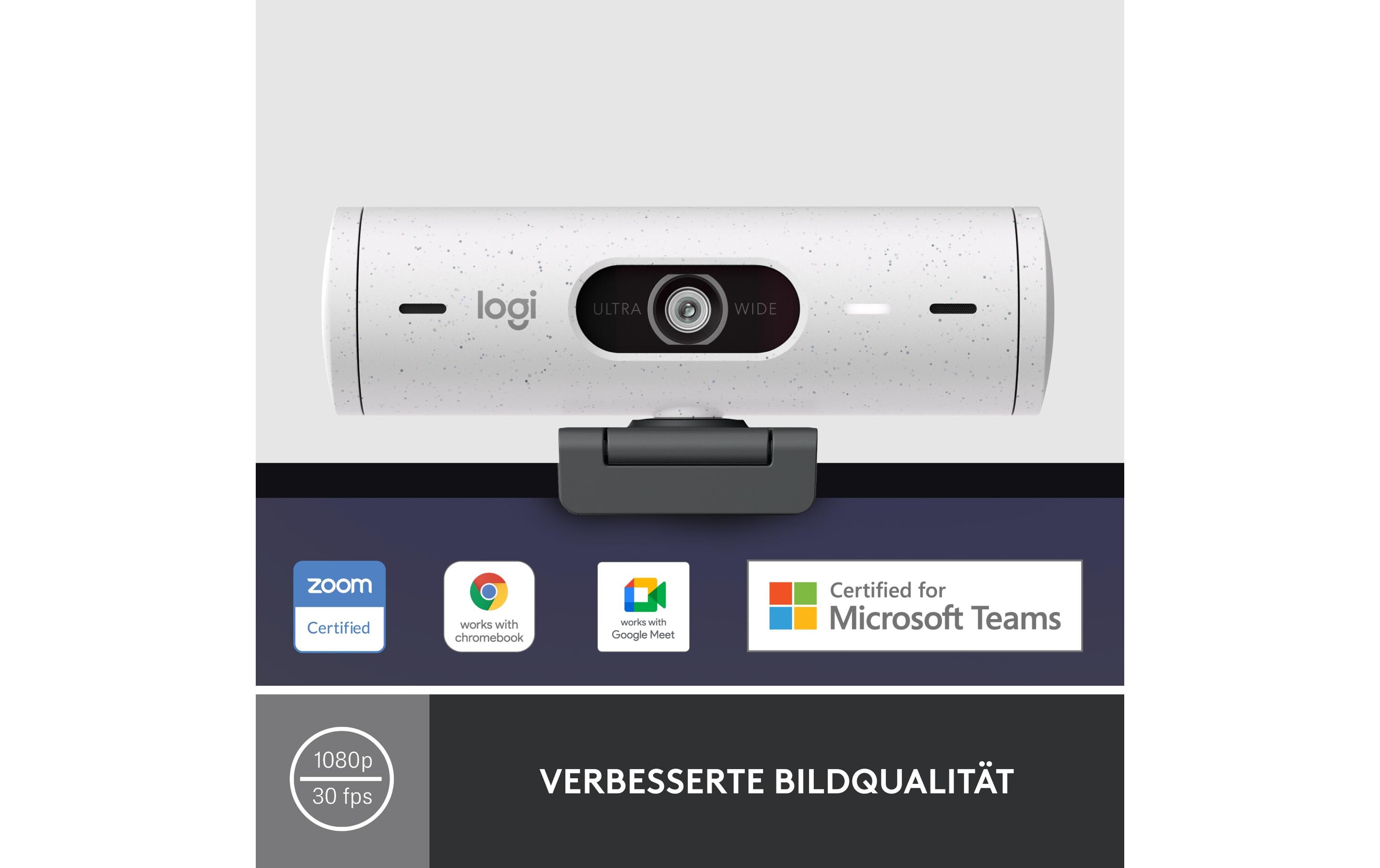Webcam Brio 500 WeissFull HD-Webcam mit RightLight 4 und HDR
