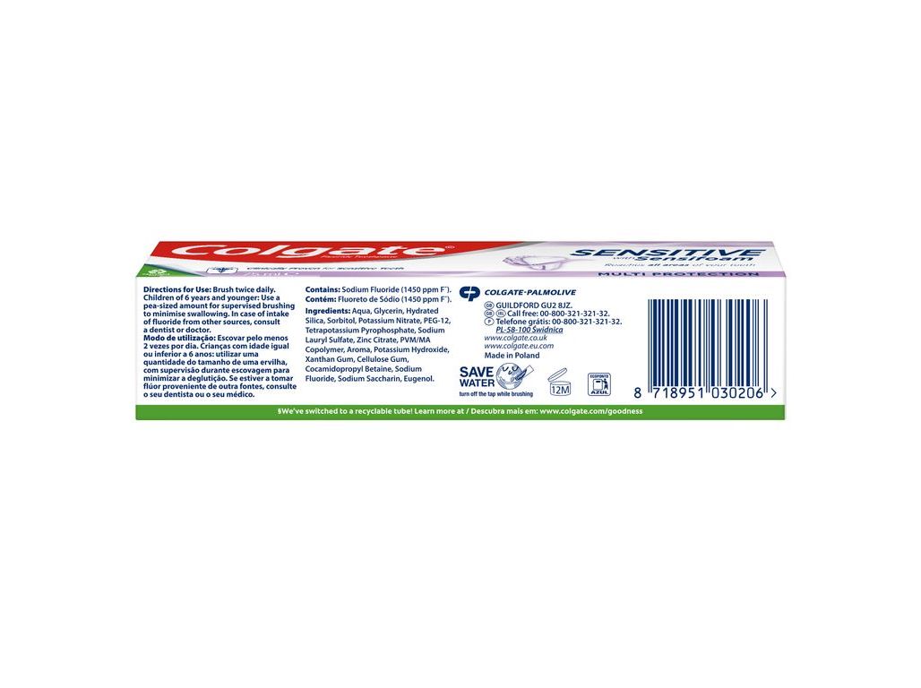 PASTA DE DENTES MULTI-PROTEÇÃO SENSIBILIDADE COLGATE 75ML