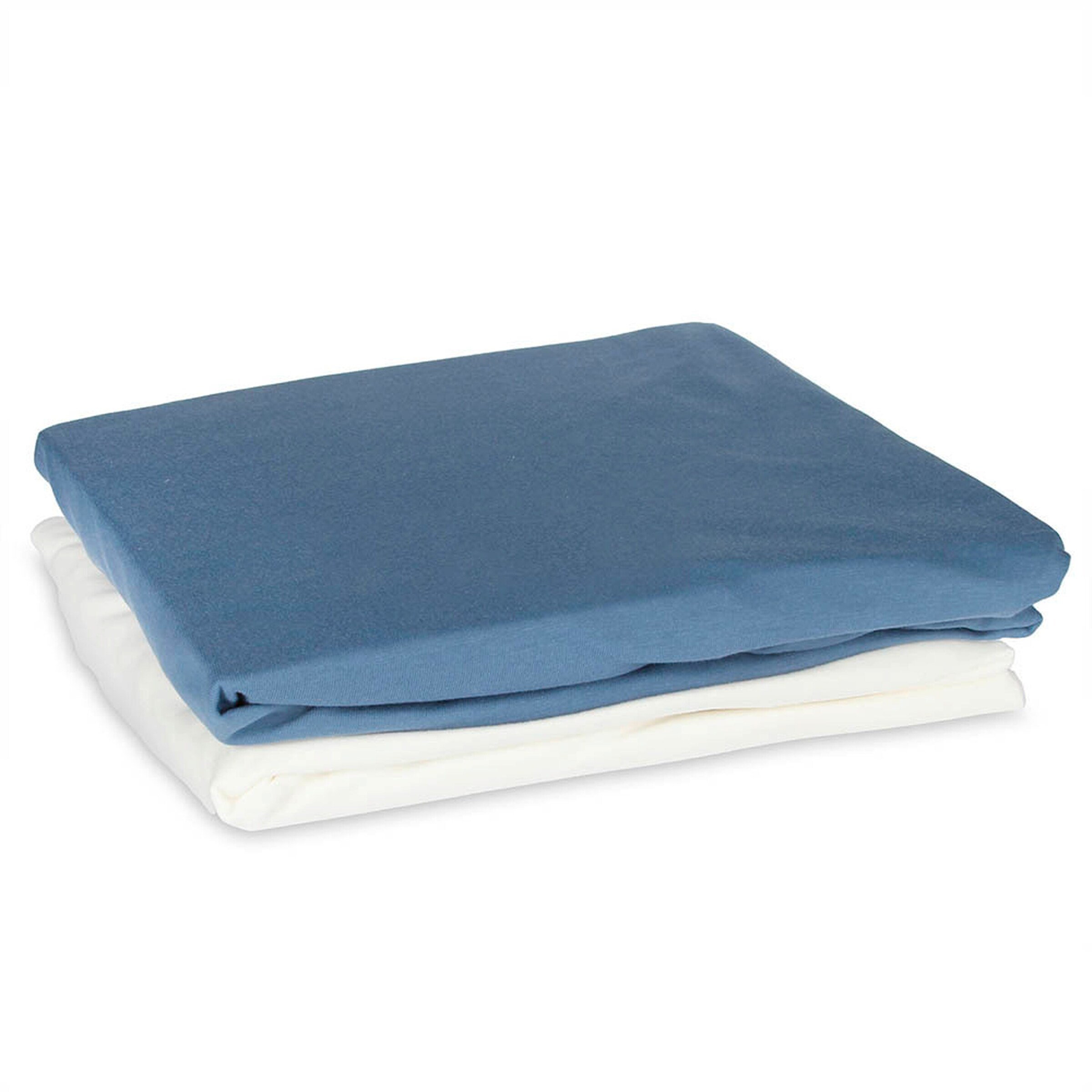 schlummersack Spannbettlaken Blau / Weiß
