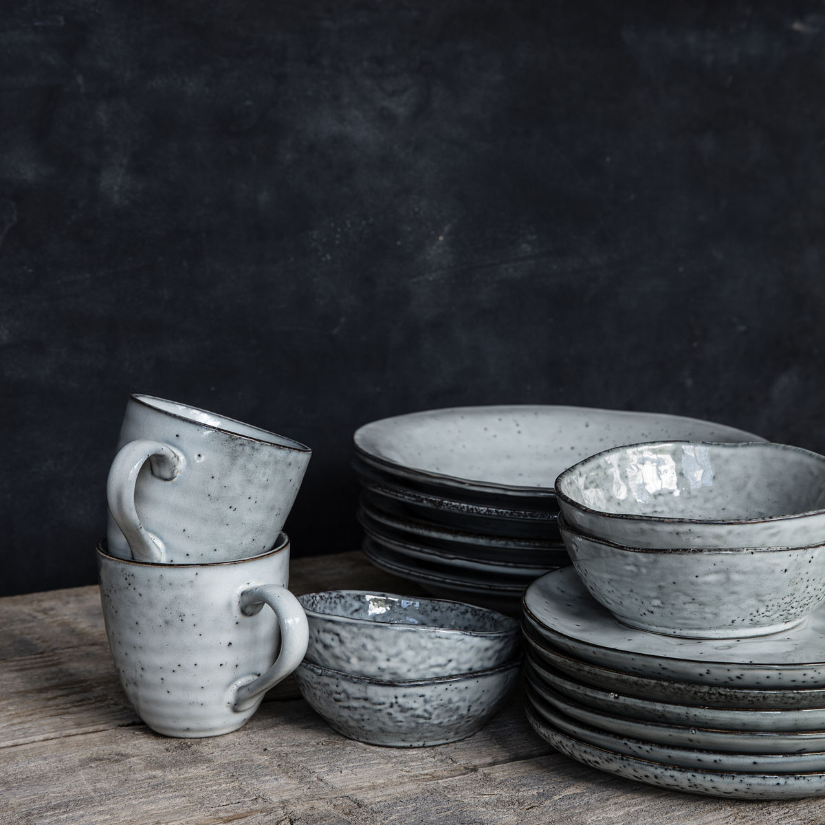 House Doctor schaal Rustic - set van 12 Schalen Rustic S/M/L (set van 12)