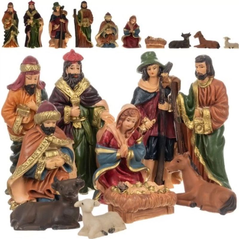 Ruhhy - Kerststal Beeldjes Set - 10 Figuren voor Traditionele Kerstdecoratie