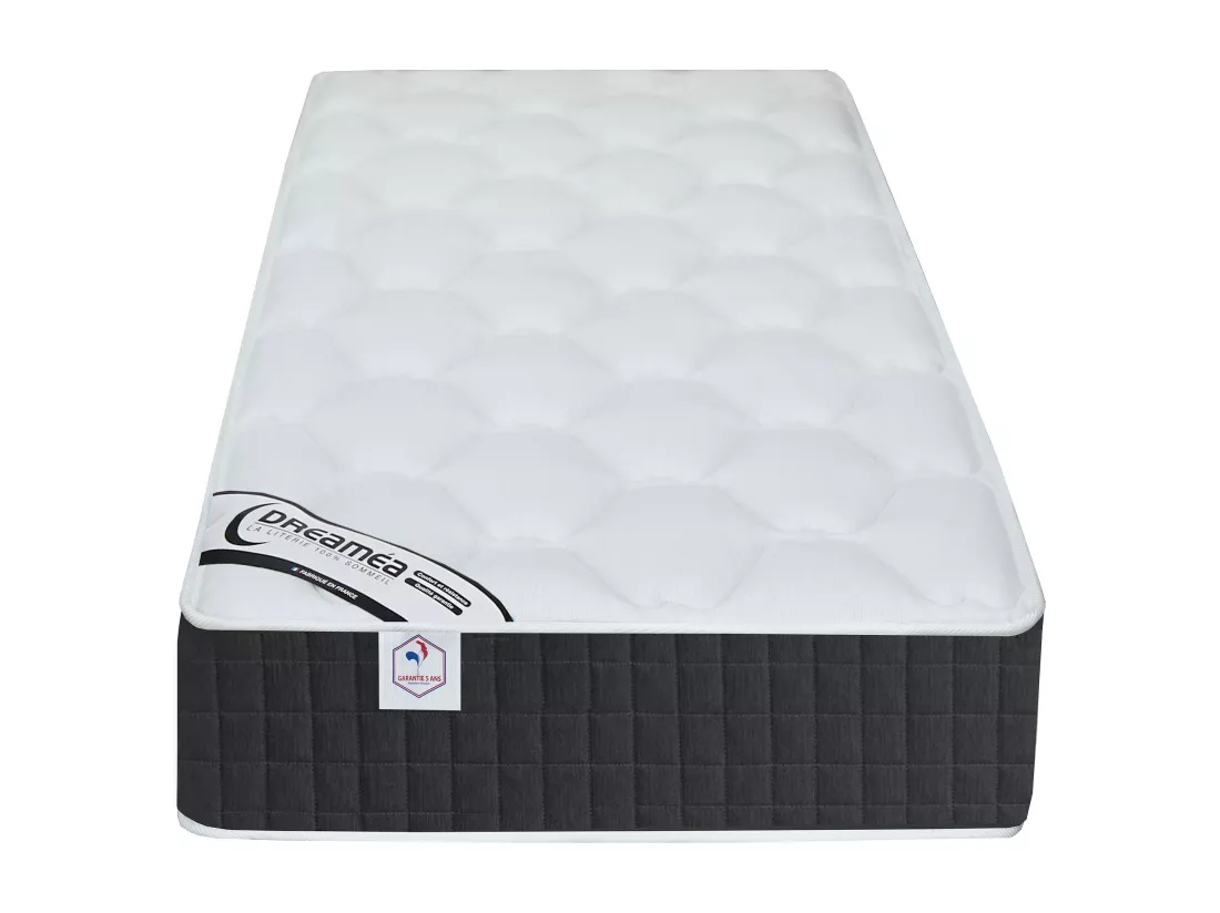 Lit électrique de relaxation tout plots + matelas ressorts ensachés et mémoire forme - 2 x 80 x 200 cm - Noir - PHANES de YSMÉE