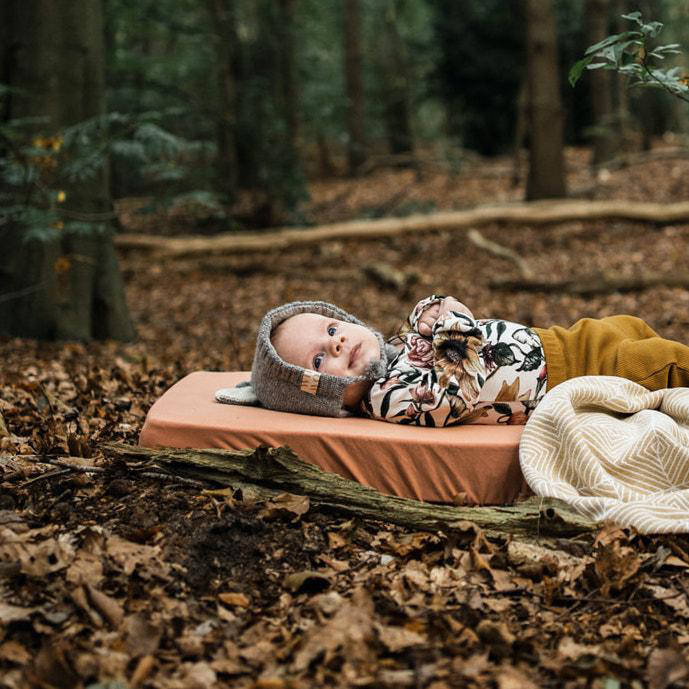 WildWood katoenen baby ledikant hoeslaken 70x140 cm Muted Clay