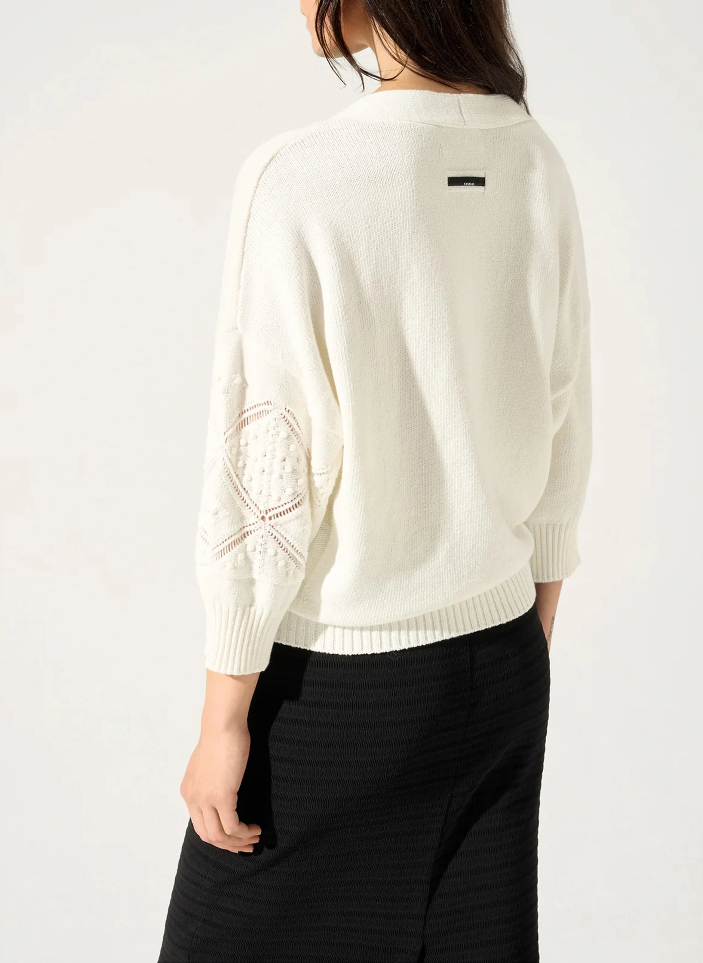 Cardigan ample crochet en coton mélangé | Vert