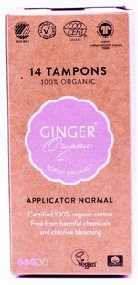 Ginger Organic Tampons Normal Met Applicator 14ST