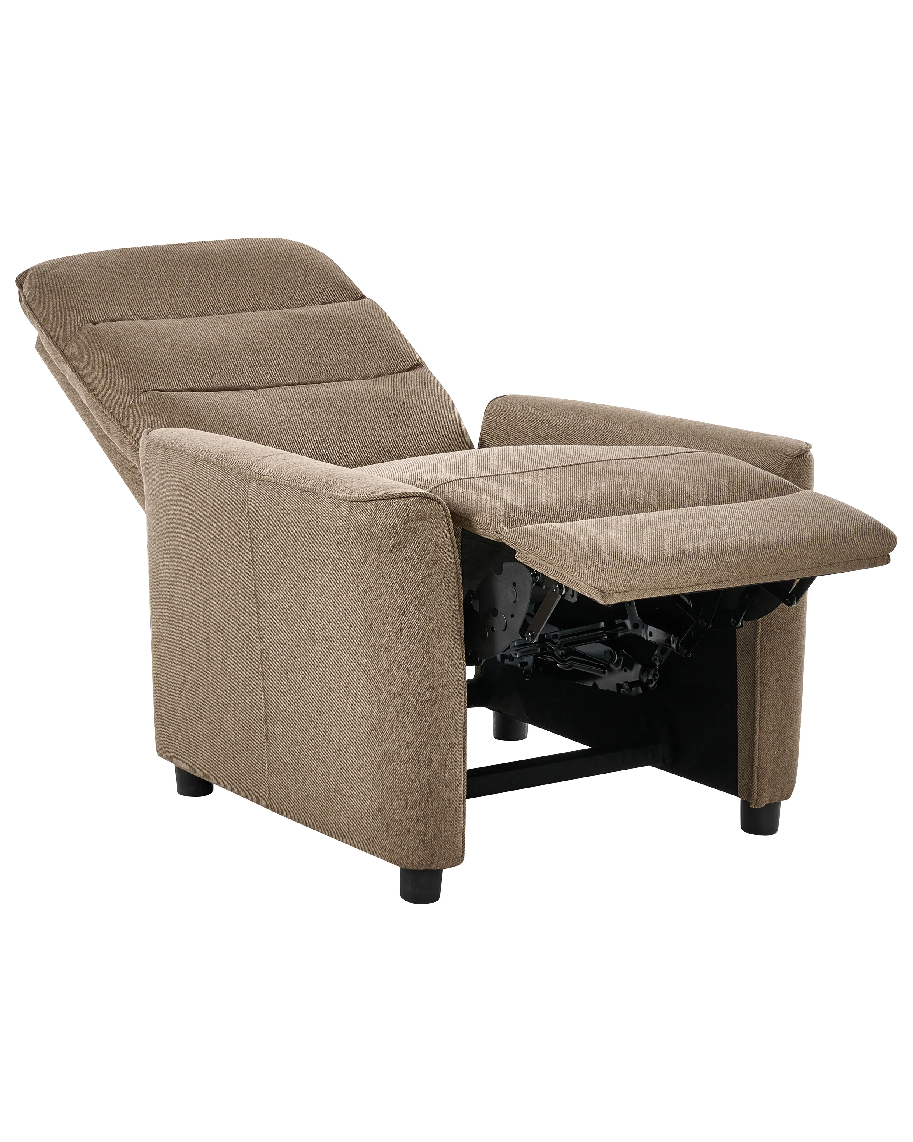 Relaxfauteuil SANDE inclusief voetensteun Stof Bruin