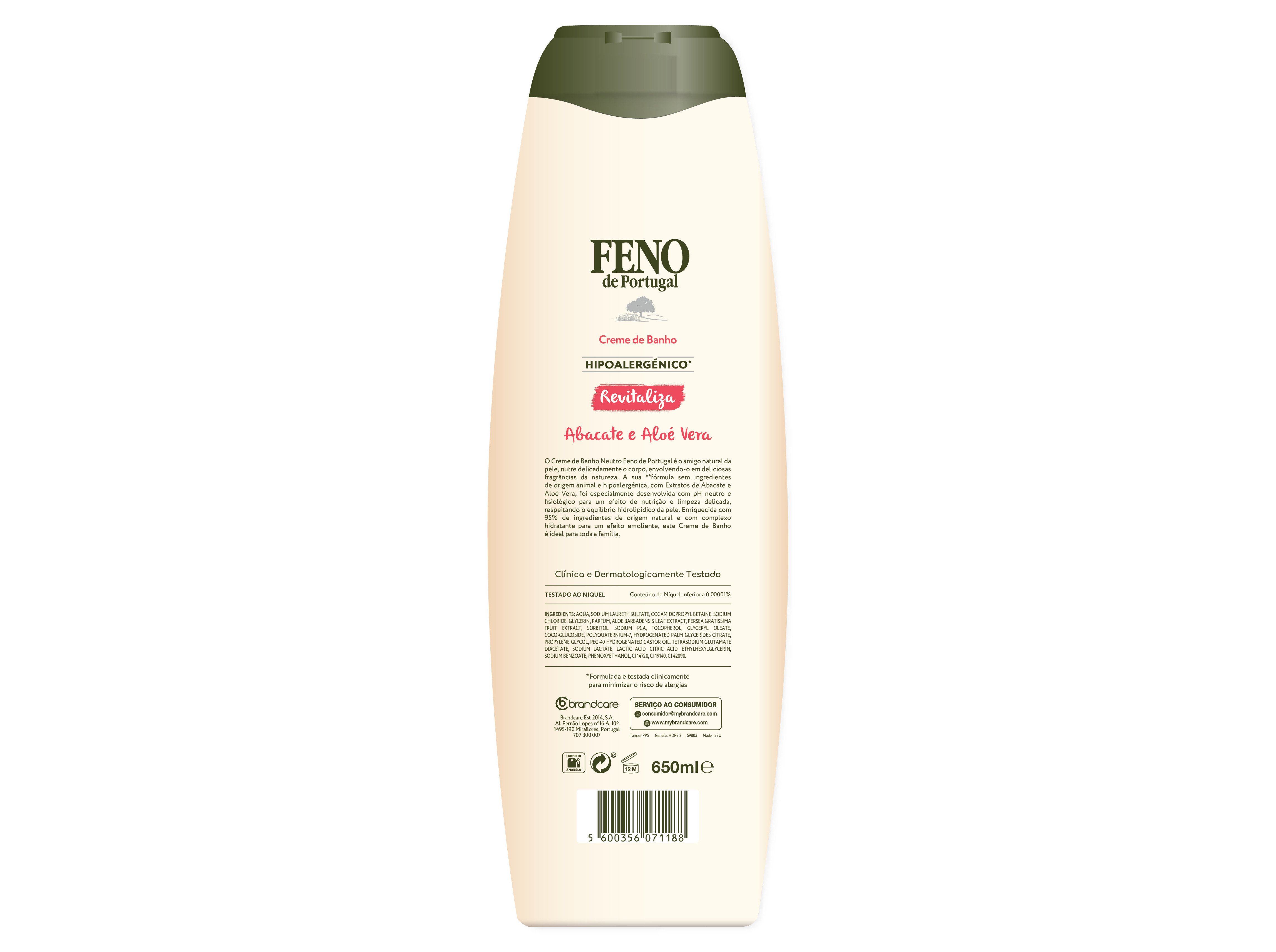 GEL BANHO FENO PORTUGAL ALOE VERA E ABACATE 650ML