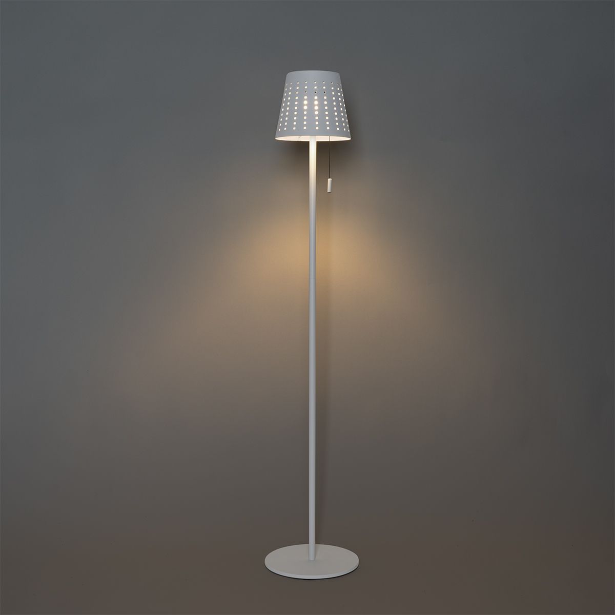 Buiten vloerlamp wit incl. LED 3-staps dimbaar op solar - Ferre