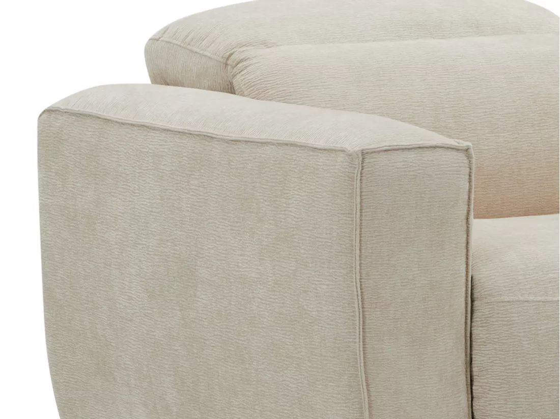 Canapé 3 places et fauteuil relax électrique en tissu beige LAGUNDI