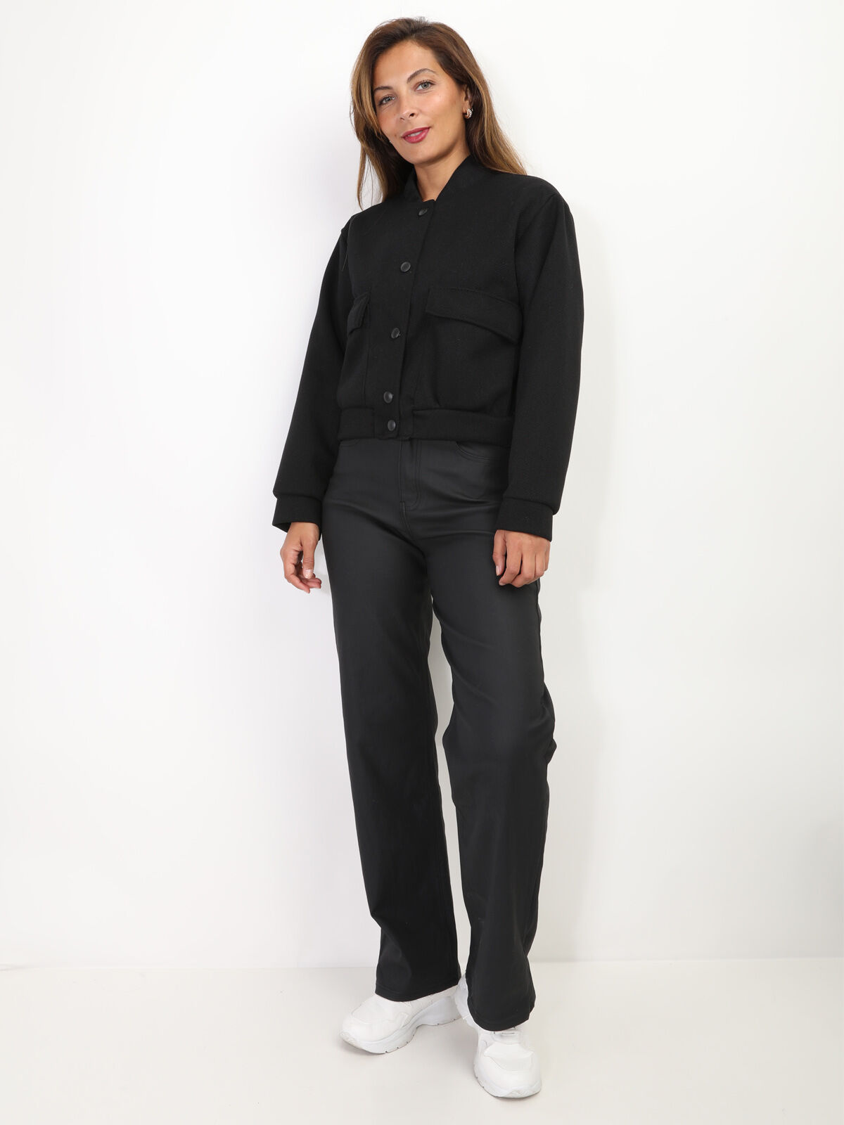 Blouson court style bombers- Noir