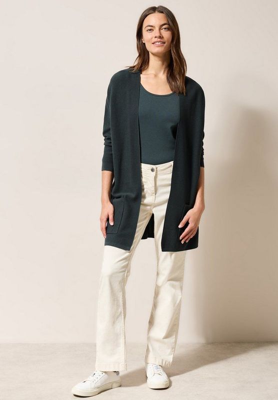 Cardigan - Open - Katoenmix - 3/4 Mouwen - Zijzakken