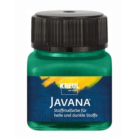 Javana Stoffmalfarbe für helle und dunkle Stoffe, 20 ml Glas dunkelgrün