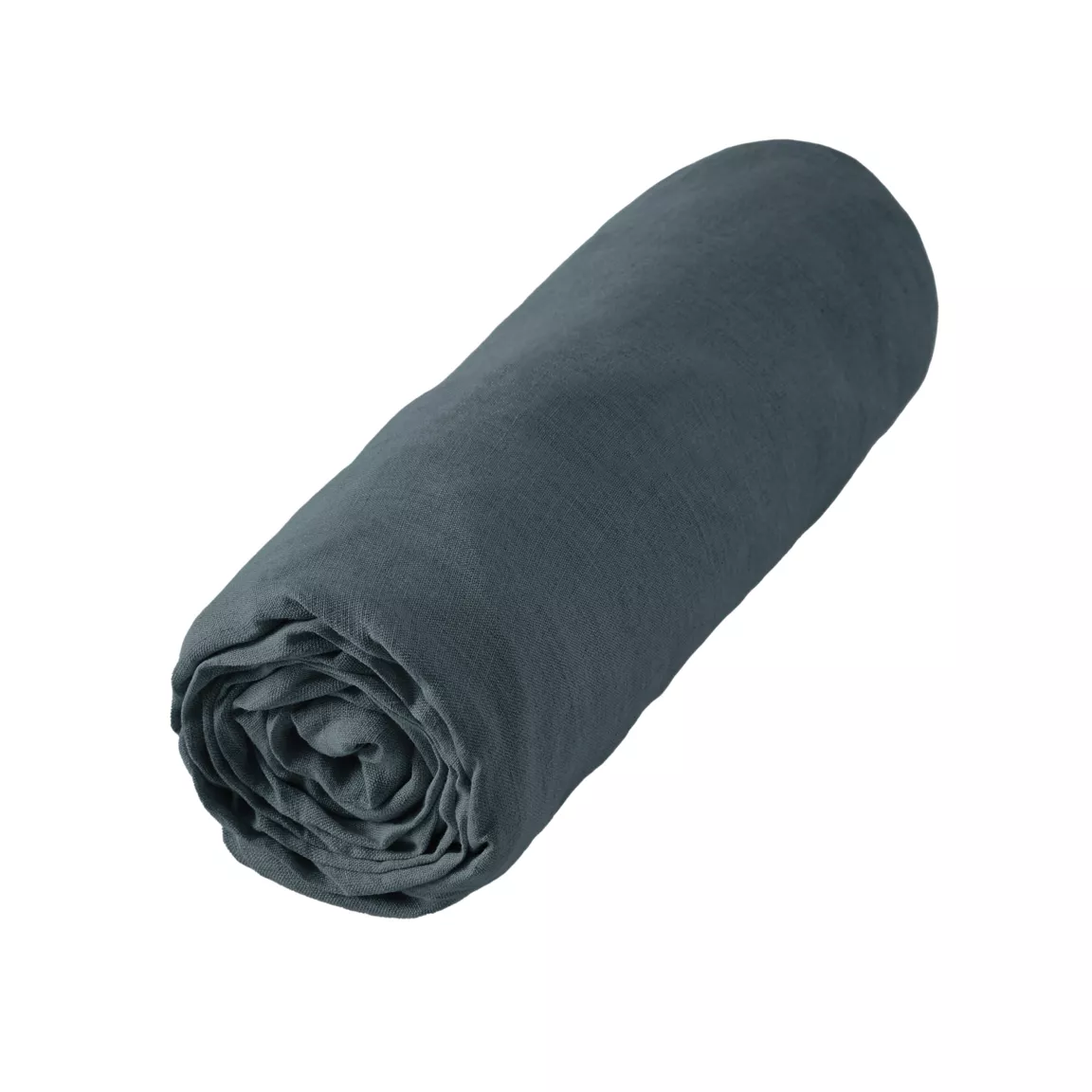 Drap housse lin lavé (160 x 200 cm) Louise Gris ardoise