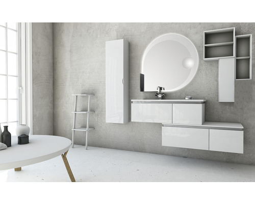 Wandplank 60x20 cm wit hoogglans