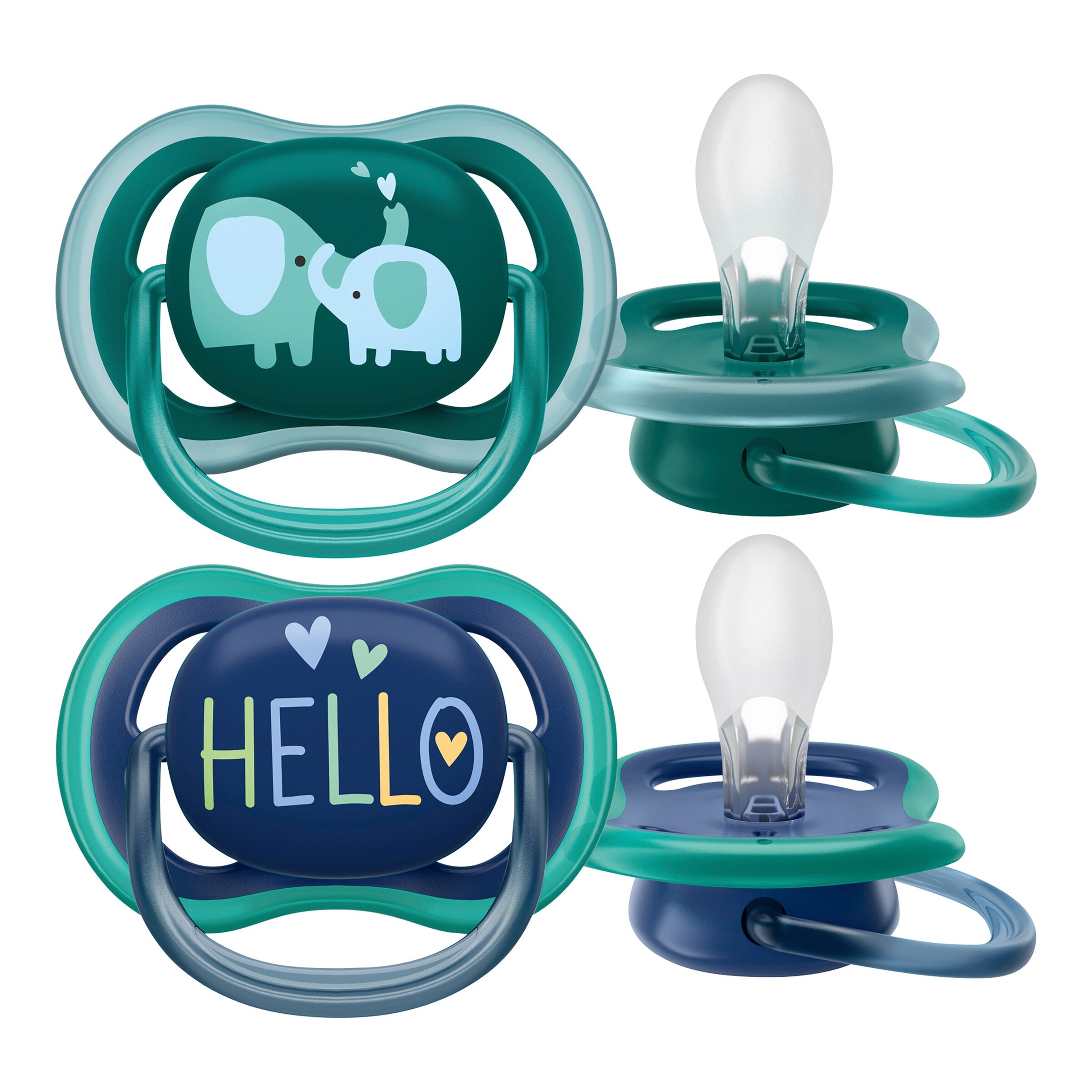 Philips Avent 2er-Pack Schnuller ultra air, ab 18M grün/lila
