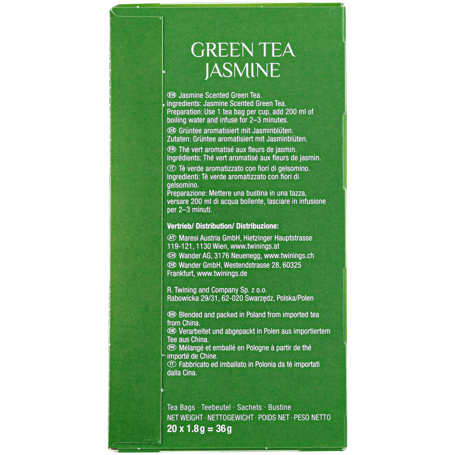 Twinings Green Tea Jasmine 20 Portionen