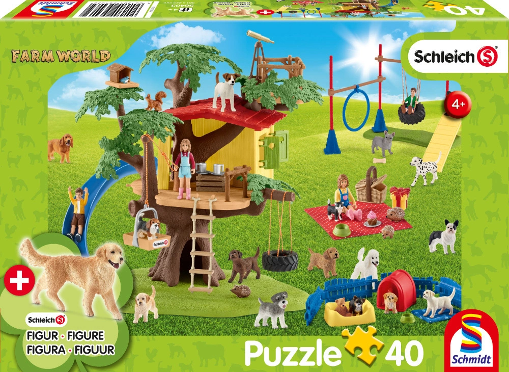 Schmidt Puzzle 40 - Farm World, Fröhliche Hunde (Kinderpuzzle)