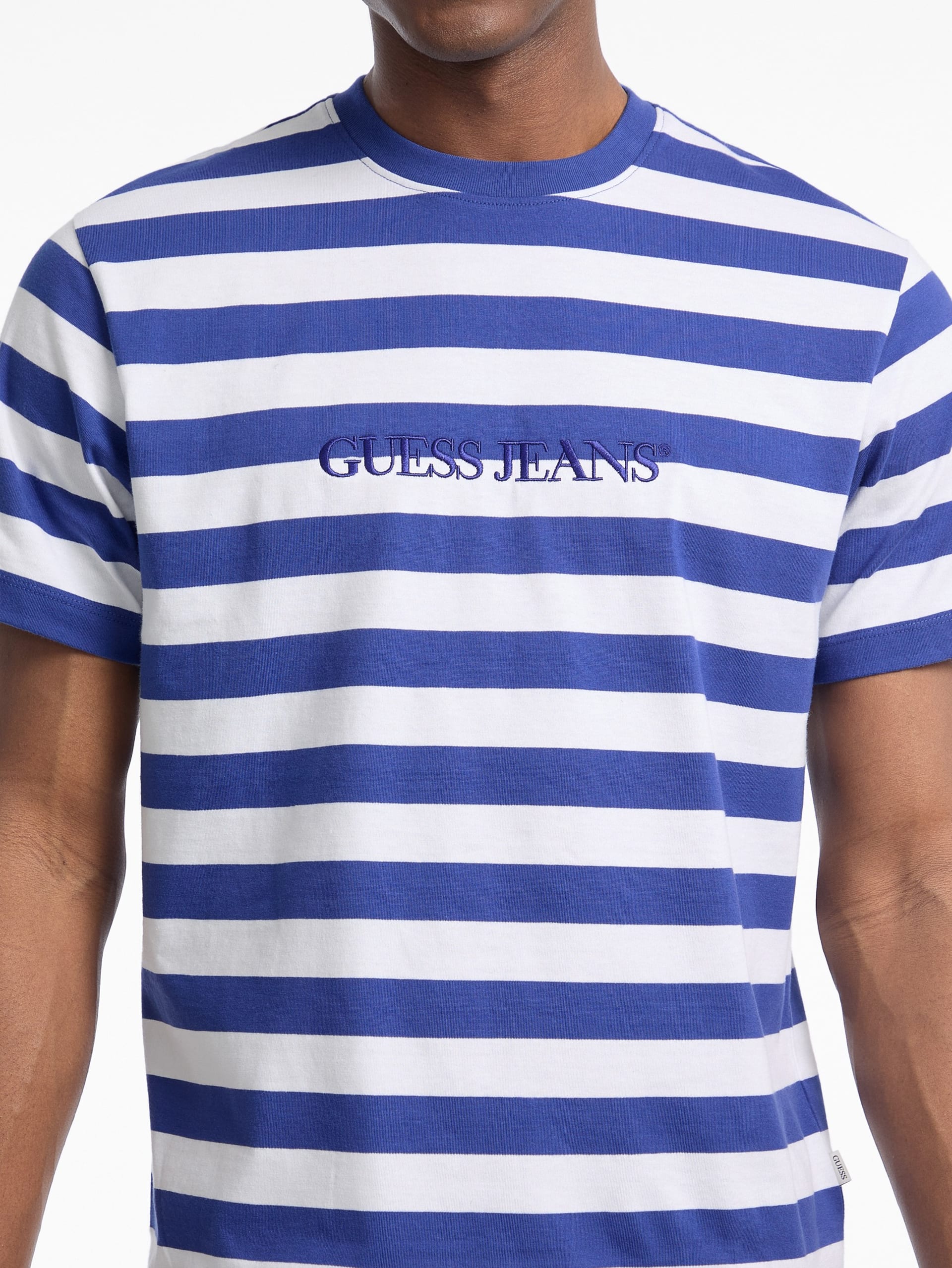 Camiseta com logo listrado