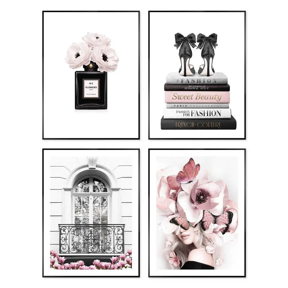 Set poster met lijst - Franse mode