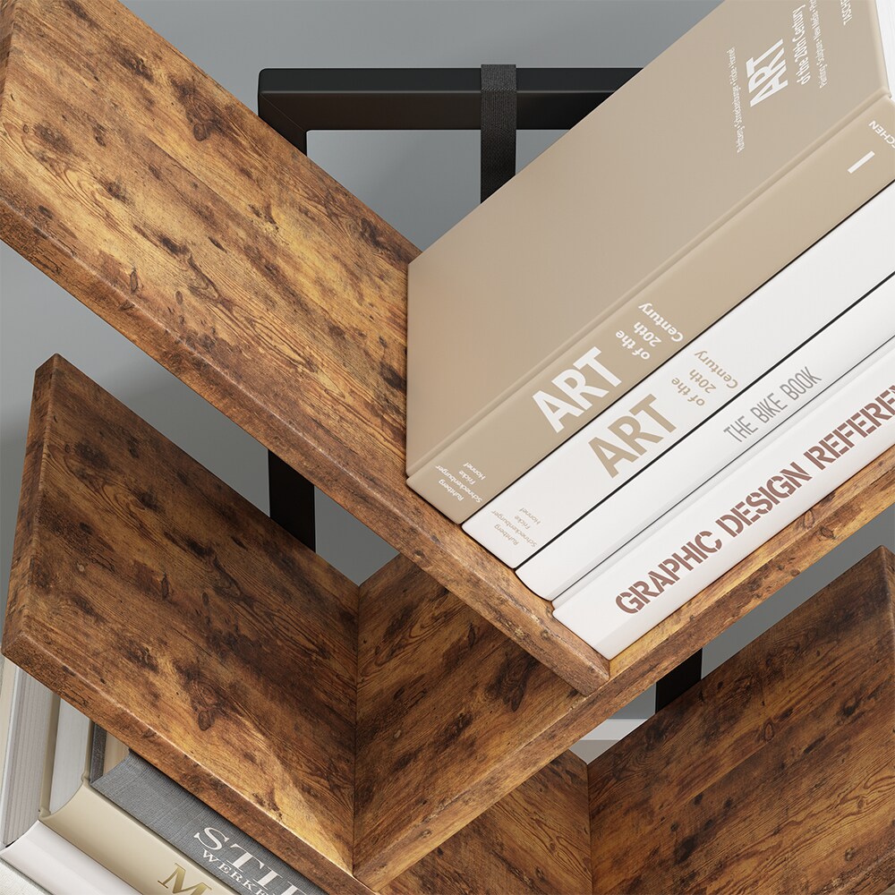 Vicco Bücherregal Fyrk Antikholz Schwarz 34 x 71 cm