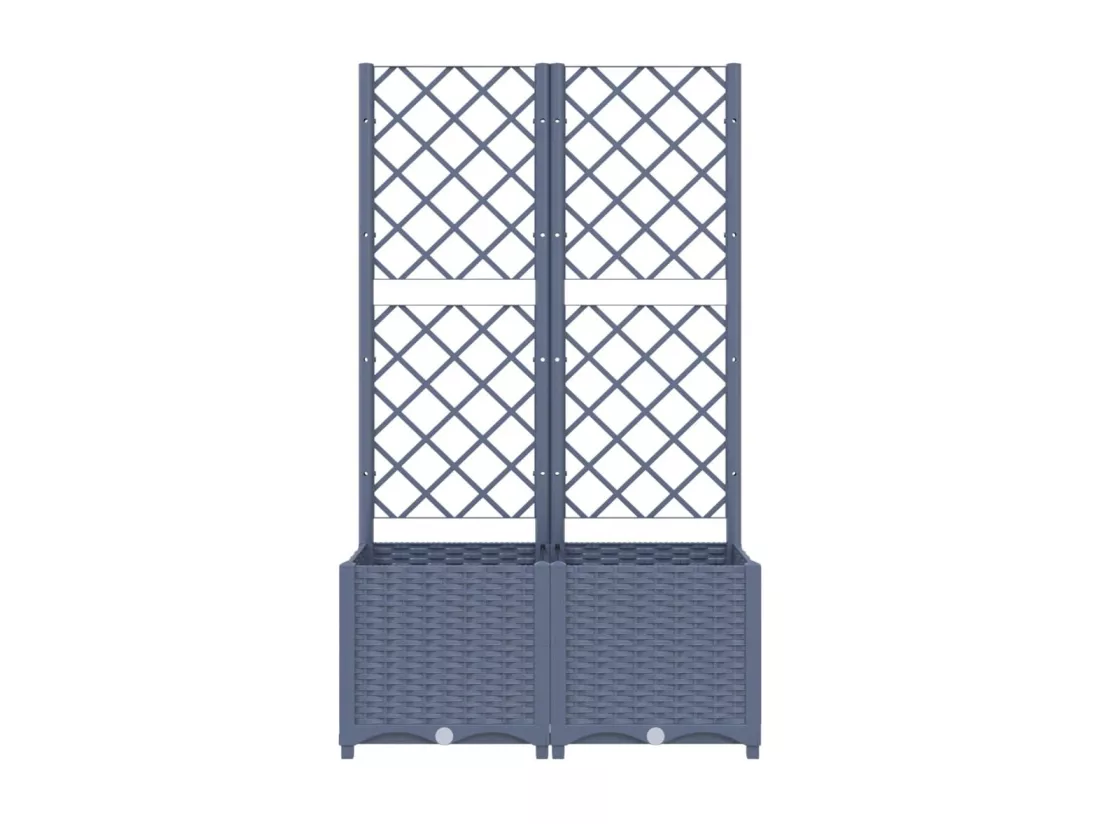 Jardinière bac lit surélevé grise 80 x 40 x 136 cm 02_0038306