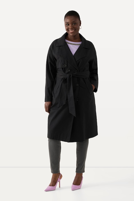 Trenchcoat, Reverskragen, Koller, Acetatfutter