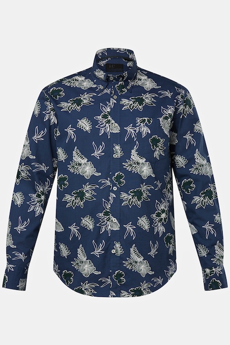 Hemd, Langarm, Buttondown-Kragen, floraler Print, Modern Fit, bis 8 XL