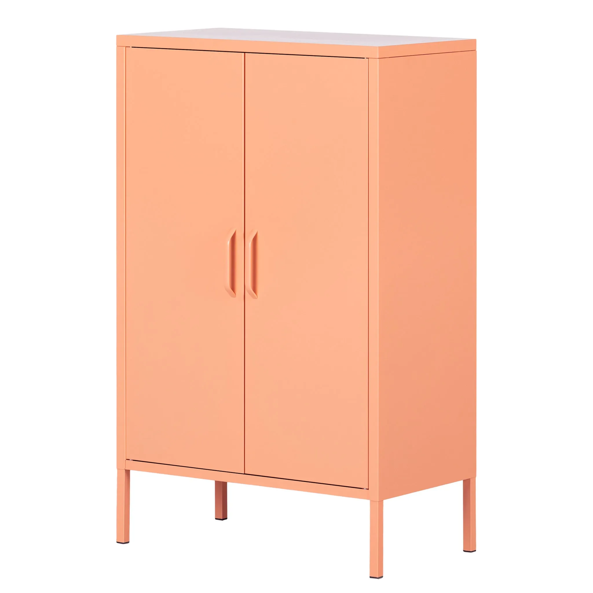 South Shore Meuble de Rangement avec 2 Portes en Métal Crea - Orange Pâle