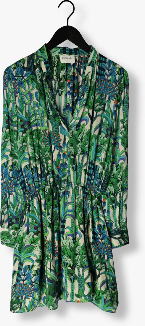 EST\\'SEVEN groene est'seven mini jurk est&rsquo;journee dress bambu