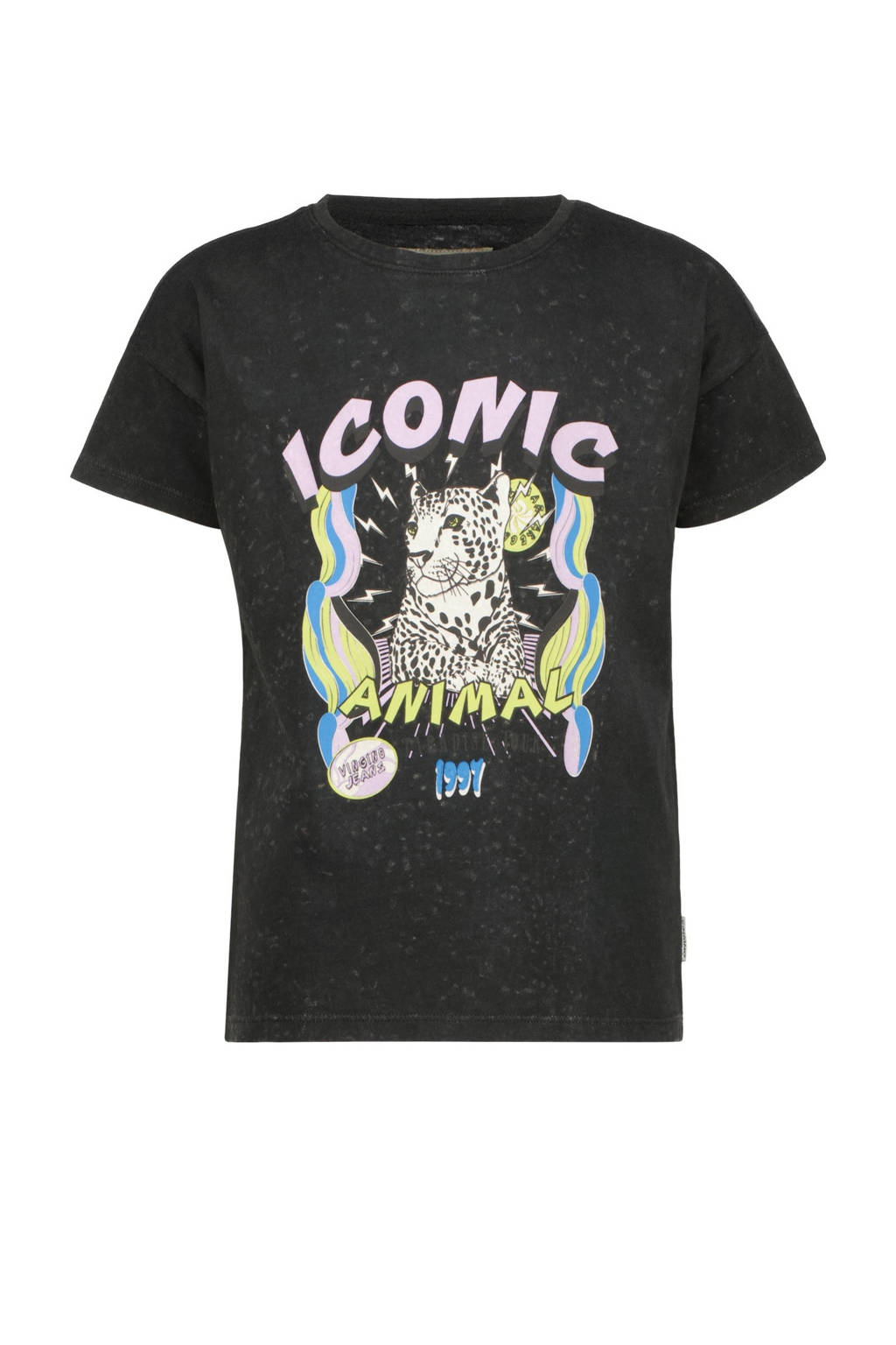 Vingino T-shirt Hester met printopdruk zwart