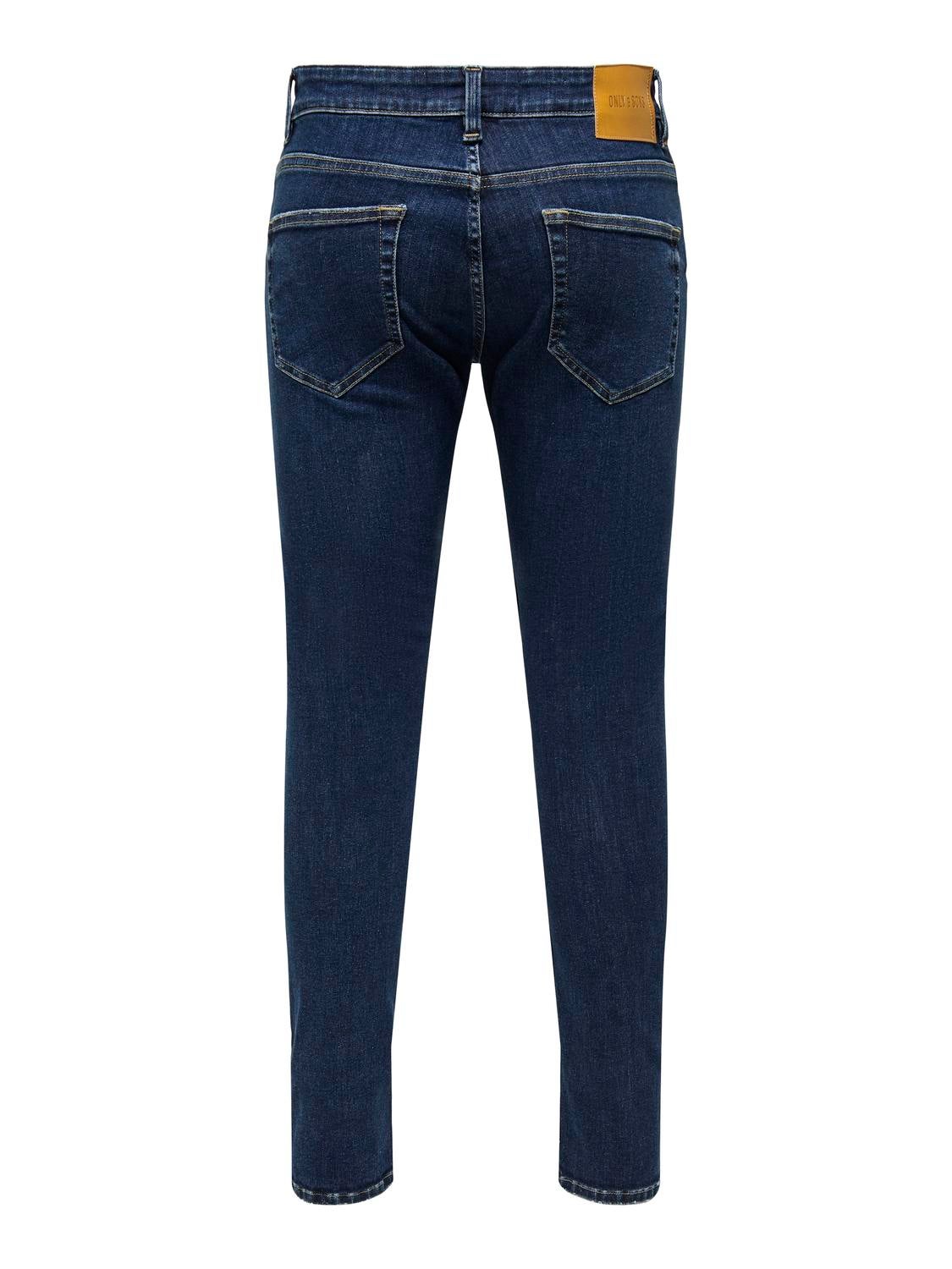 ONSWARP Niedrige Taille Skinny Fit Jeans Dark Blue Denim