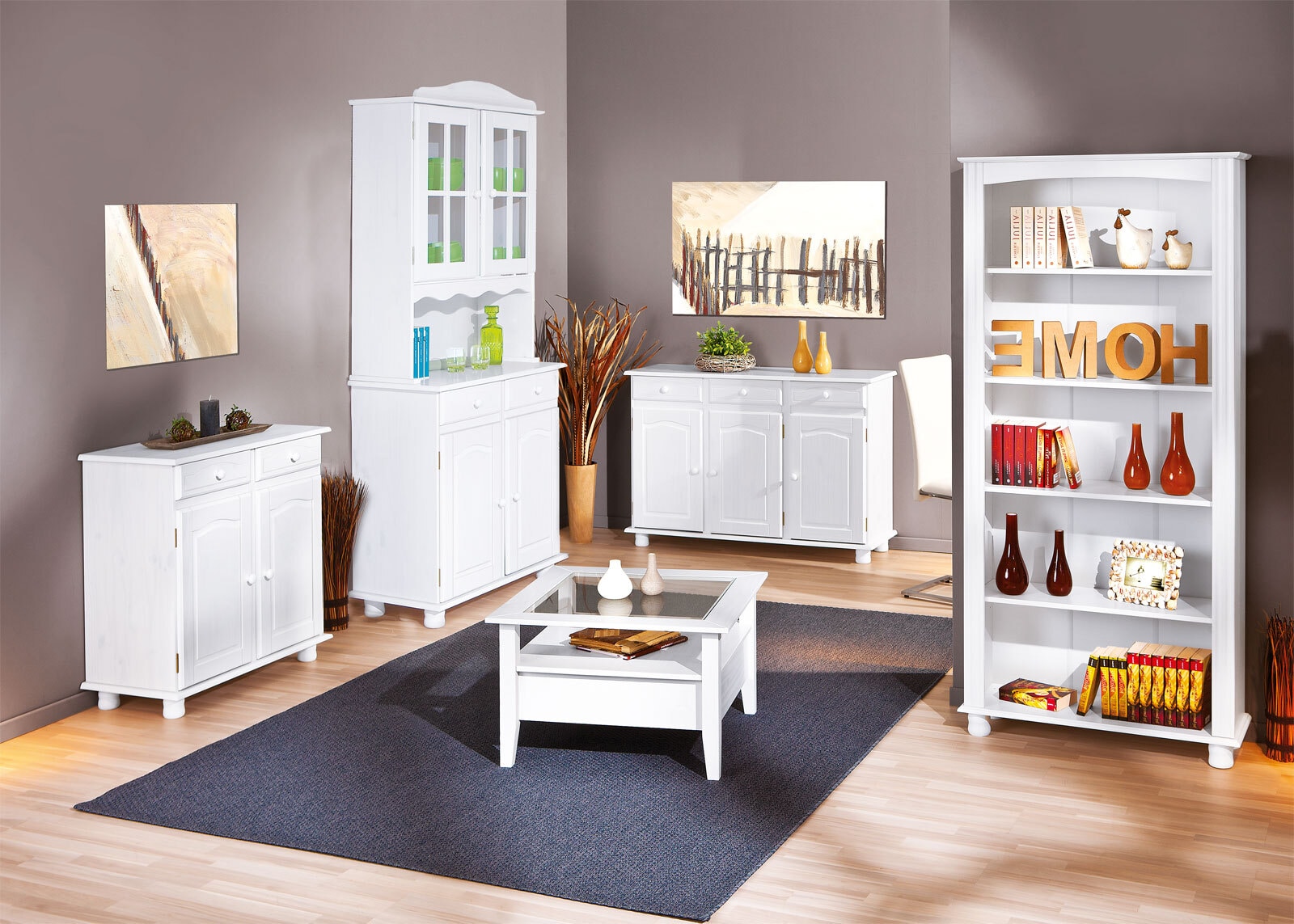 Kommode EMIL 88x87x43 cm Massivholz weiß