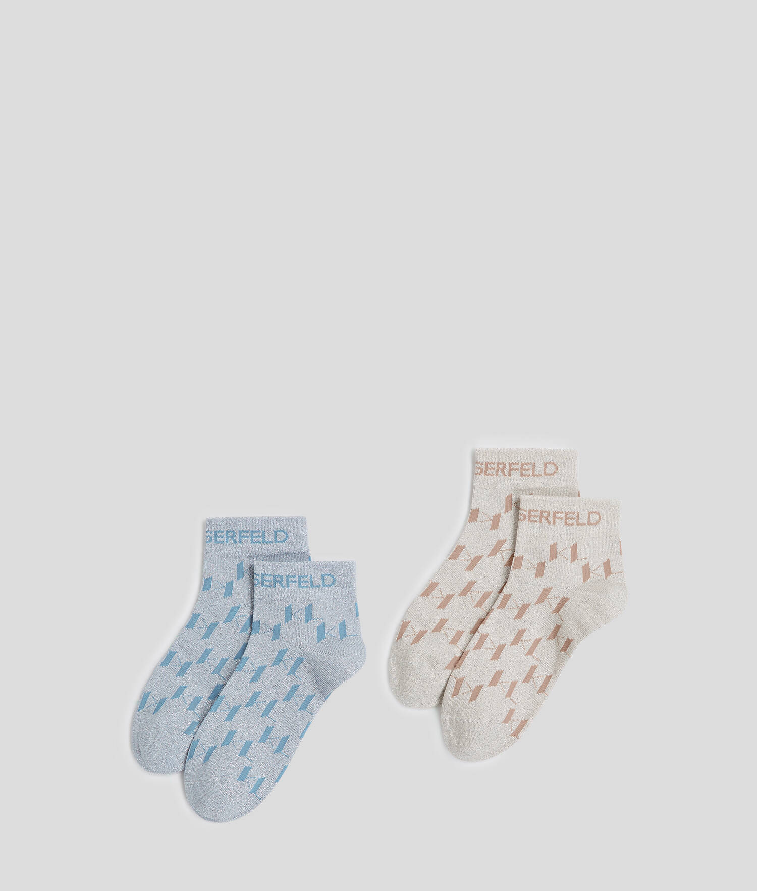 CHAUSSETTES COURTES K/MONOGRAM - 2-PACK - Bleu Kentucky-Pristine
